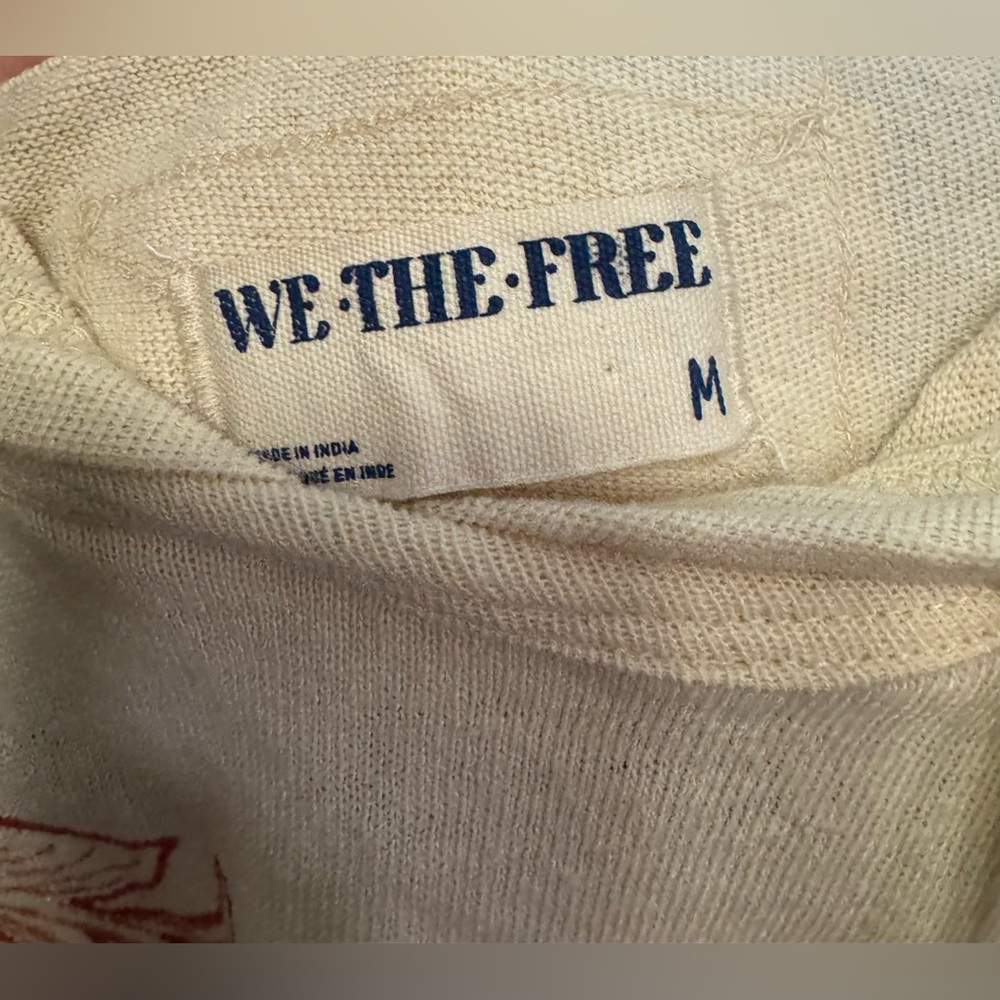 NWOT Free People We The Free Lone Star Hoodie - sand shell combo - medium - Picture 9 of 9